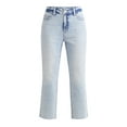 thumbnail image 3 of Time and Tru Women's High Rise Straight Leg Cropped Jeans, 25" Inseam, Sizes 2-22, 3 of 5