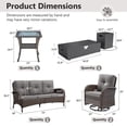 thumbnail image 4 of Opohoro 6-Piece Outdoor Patio Fire Pit Set with Sofa and Flat Arm, 43" Fire Pit Table, Propane Tank Cover for Deck Backyard, 4 of 18