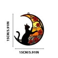 thumbnail image 3 of BNNG Black Cat Decor On White Moon Stained Glass Window Hanging Suncatcher for Windows Panels Sun Catcher Halloween Ornament Decoration Memorial Gift for Lover Cat, 6 inches, 3 of 8