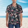 thumbnail image 4 of Daiia Colorful Tropical Leaves Hawaiian Shirt for Men Gentle Cotton Regular Short Sleeve Casual-Large, 4 of 9