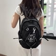 thumbnail image 4 of Mochila Mochila escolar para niñas Volver a la escuela Bolso de libros estética Bolso de viaje para computadora portátil (Negro), 4 of 8