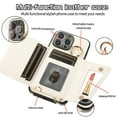 thumbnail image 4 of For Iphone 15 Pro Crossbody Ring Wallet Leather Back Cover Phone Case(White), iPhone 13 Pro Max, 4 of 7