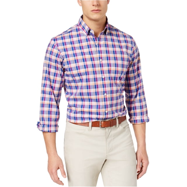 Club Room Camisa con botones a cuadros para hombre, multicolor, pequeña