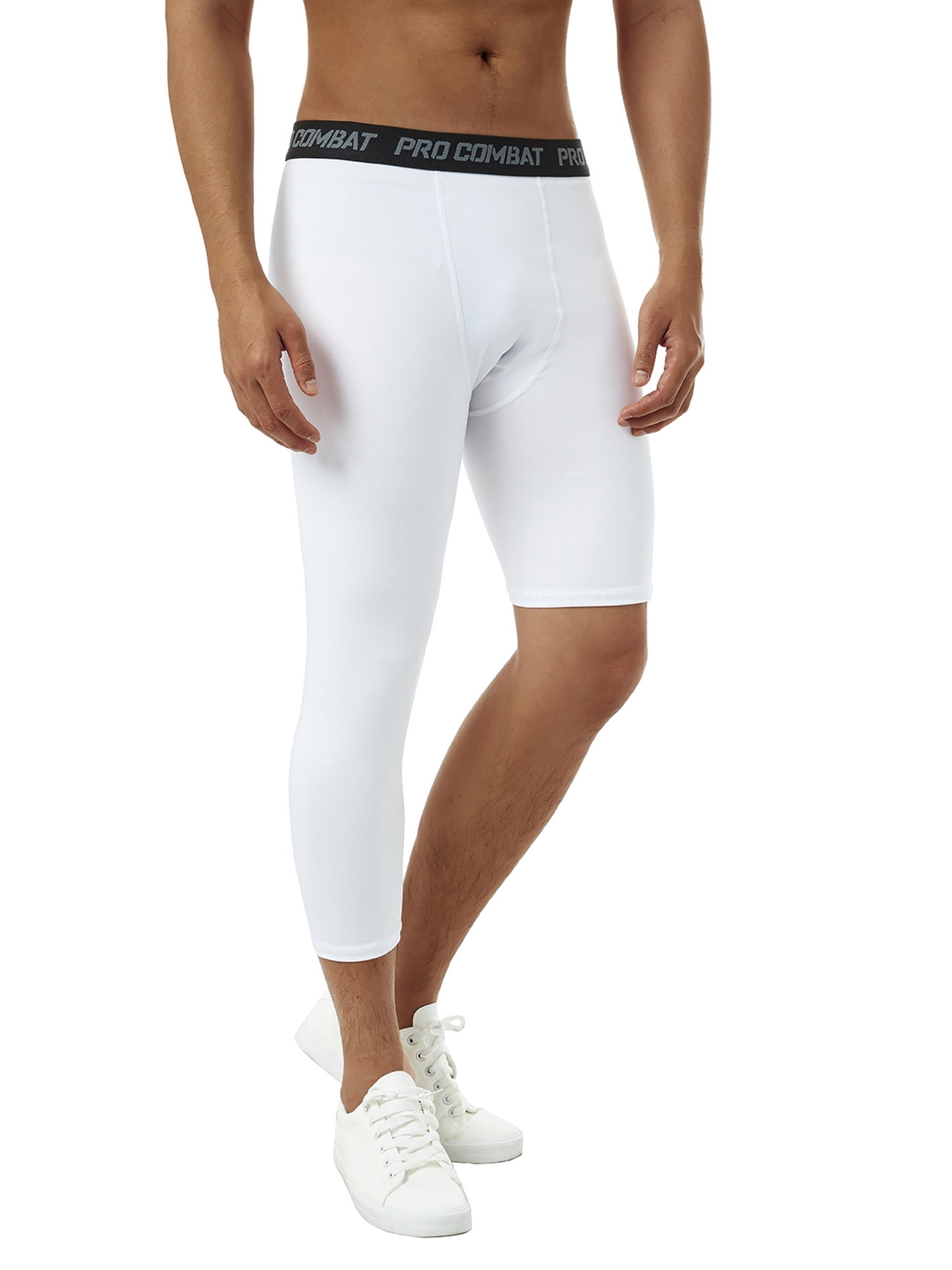 Exclamation point definite heavy Men One Leg Compression Pants 3/4 Capri Tights Athletic Basketball Leggings  Workout Base Layer Underwear - Walmart.com