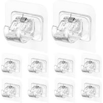 LQQBOX 10PCS No Drill Curtain Rod Brackets Self Adhesive Curtain Rod Holders Nail Free Adjustable Curtain Rod Hooks Curtain Hangers for Bathroom Kitchen Bathroom Hotel