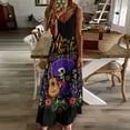thumbnail image 4 of DIA DE LOS MUERTOS Mexico Sleeveless Dress Loose Women's Dress Dresses Luxury Evening Dresses, 4 of 9
