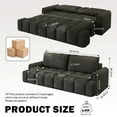 thumbnail image 2 of LLappuil 90" Cloud Couch, Oversized Floor Sofa Convertible Sofa Bed King Size, Teddy Sofa Couch for Living Room Black, 2 of 9