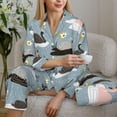 thumbnail image 6 of Pajama Sets for Women 2 Pcs, Swan Princess On Lake Button Down Long Sleeve Sleepwear Lounge PJ Sets, 6 of 6