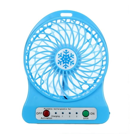

Toyfunny Portable Rechargeable LED Light Fan Air Cooler Mini Desk USB 18650 Battery Fan
