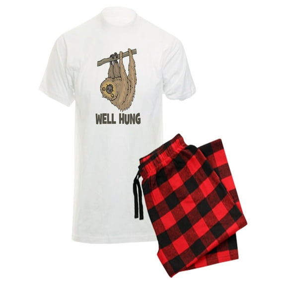 CafePress - The Well Hung Sloth Pajamas - Men's Light Pajamas
