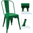 thumbnail image 2 of Lacoo Metal Dining Chair Indoor-Outdoor Use Stackable Classic Trattoria Chair Chic Dining Bistro Cafe Side Metal Chairs Set of 4 (Green), 2 of 5