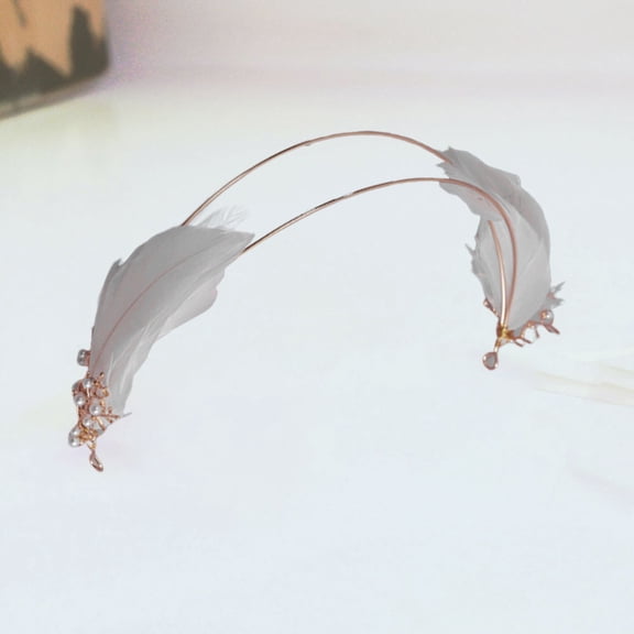 Milisten Bridal Headband Hair Decoration Accessories Golden Copper Circular Hoop 1Set