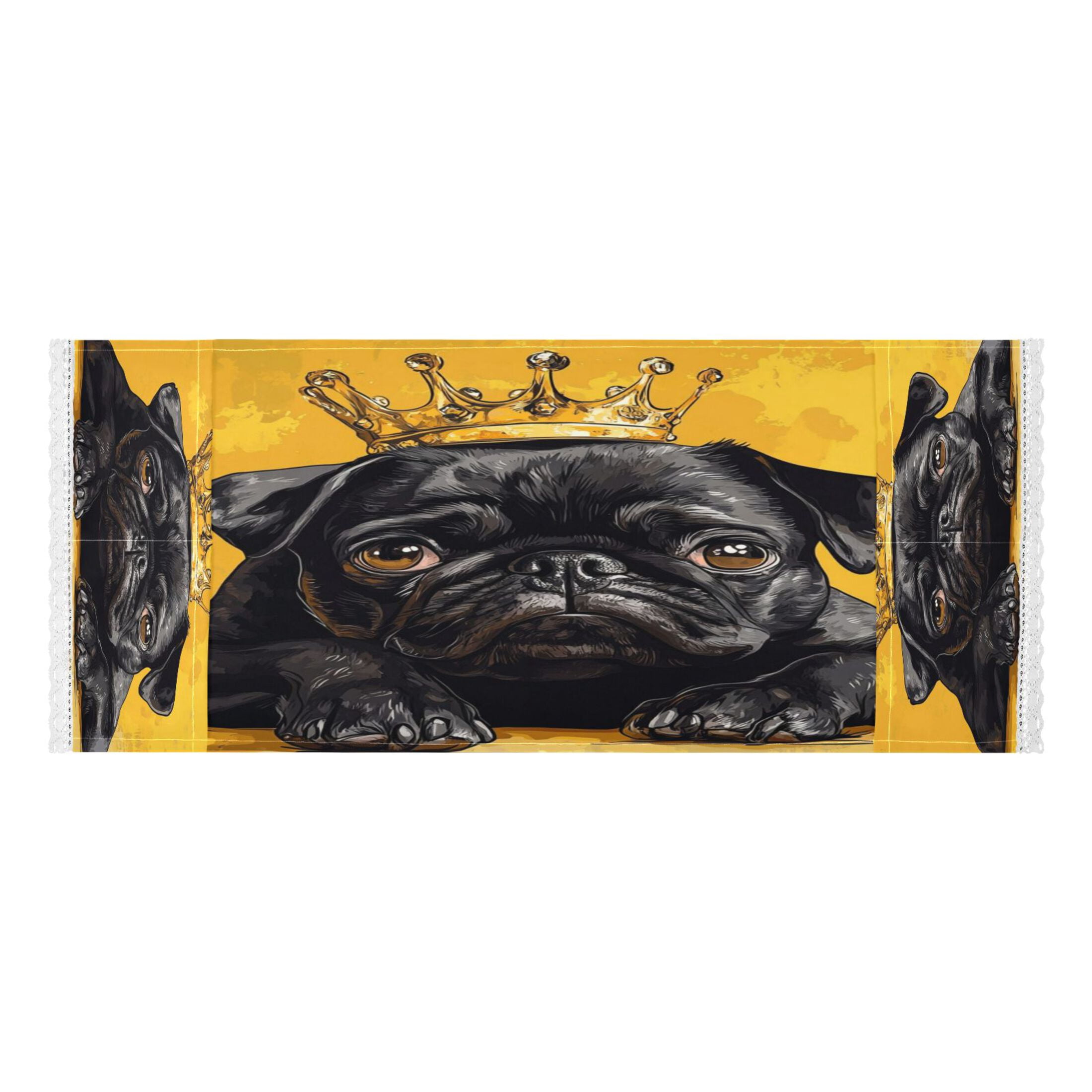 WOBOGO Crown Black Pug Dog Washing Machine Cloth Dryer Refrigerator Top Cover Protective Non-Slip Mat For Kitchen Laundry