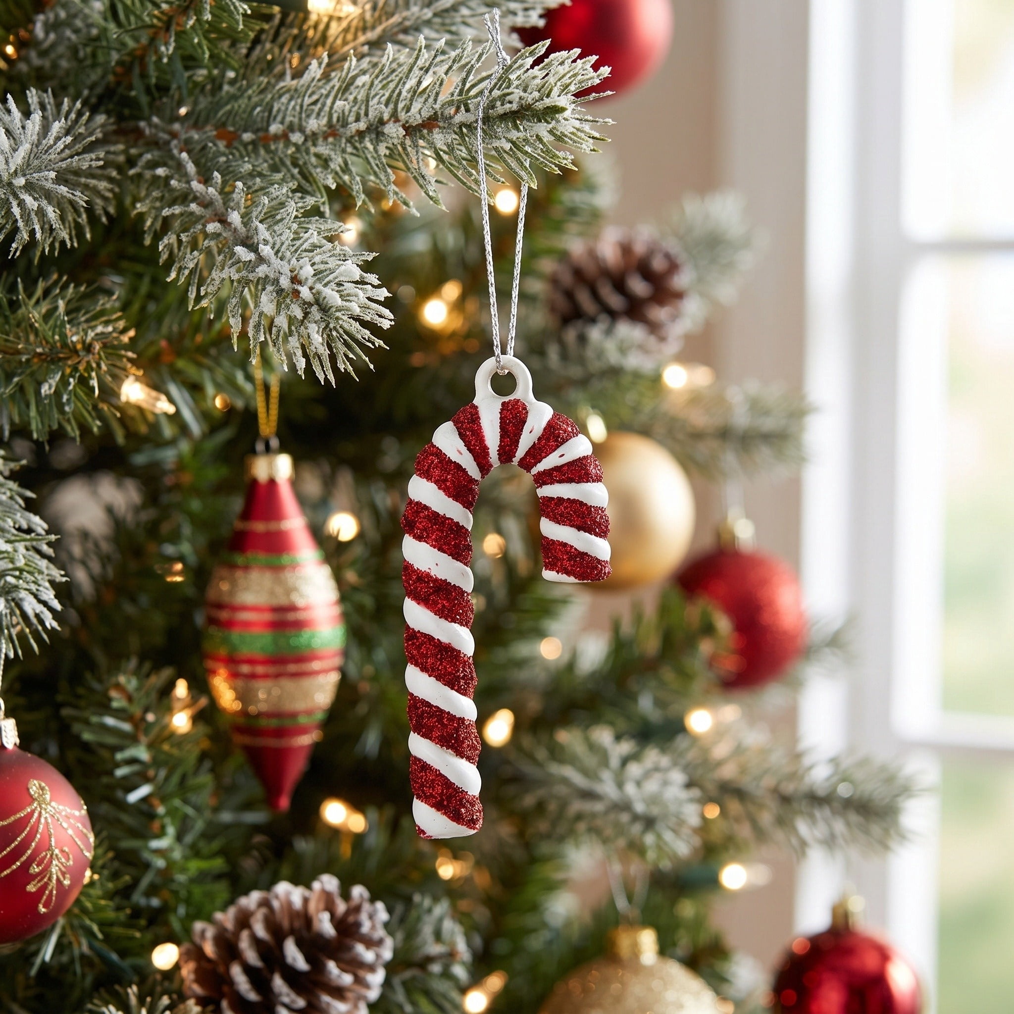 6-Count Red and White Candy Cane Mini Christmas Ornaments, 2", by Holiday Time