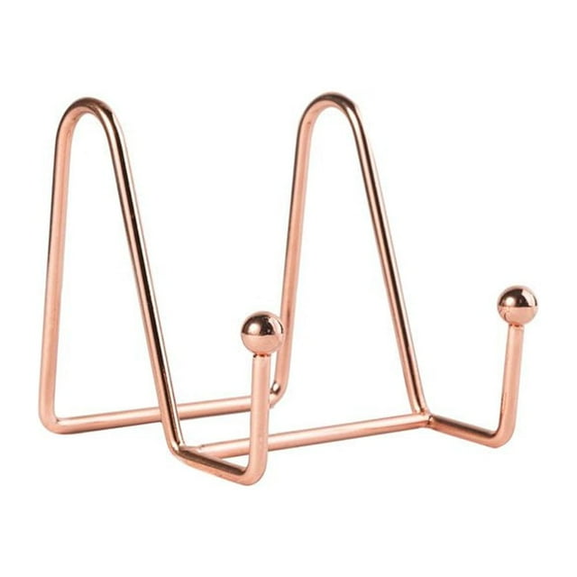 Multifunctional Art Display Shelf Decorative Plate Bracket Metal Gold Square Wire Stand For Bedroom Study Room