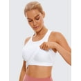 thumbnail image 5 of CRZ YOGA Womens Ribbed Longline Sports Bra Racerback Padded Slim Fit Crop Tank Top with Built in Pads, 5 of 6
