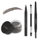 thumbnail image 1 of Lavone Kit de lápiz de sello de cejas para maquillaje de cejas Kit de trío de sello de cejas con lápiz de cejas impermeable Delineador de ojos Pomada de cejas y cepillo de cejas de doble punta - Ébano, 1 of 8