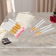 thumbnail image 4 of Unique Bargains 10 Pcs Lightweight Makeup Brush for Business Travel White Synthetic Fiber Hair Plastic, 4 of 5