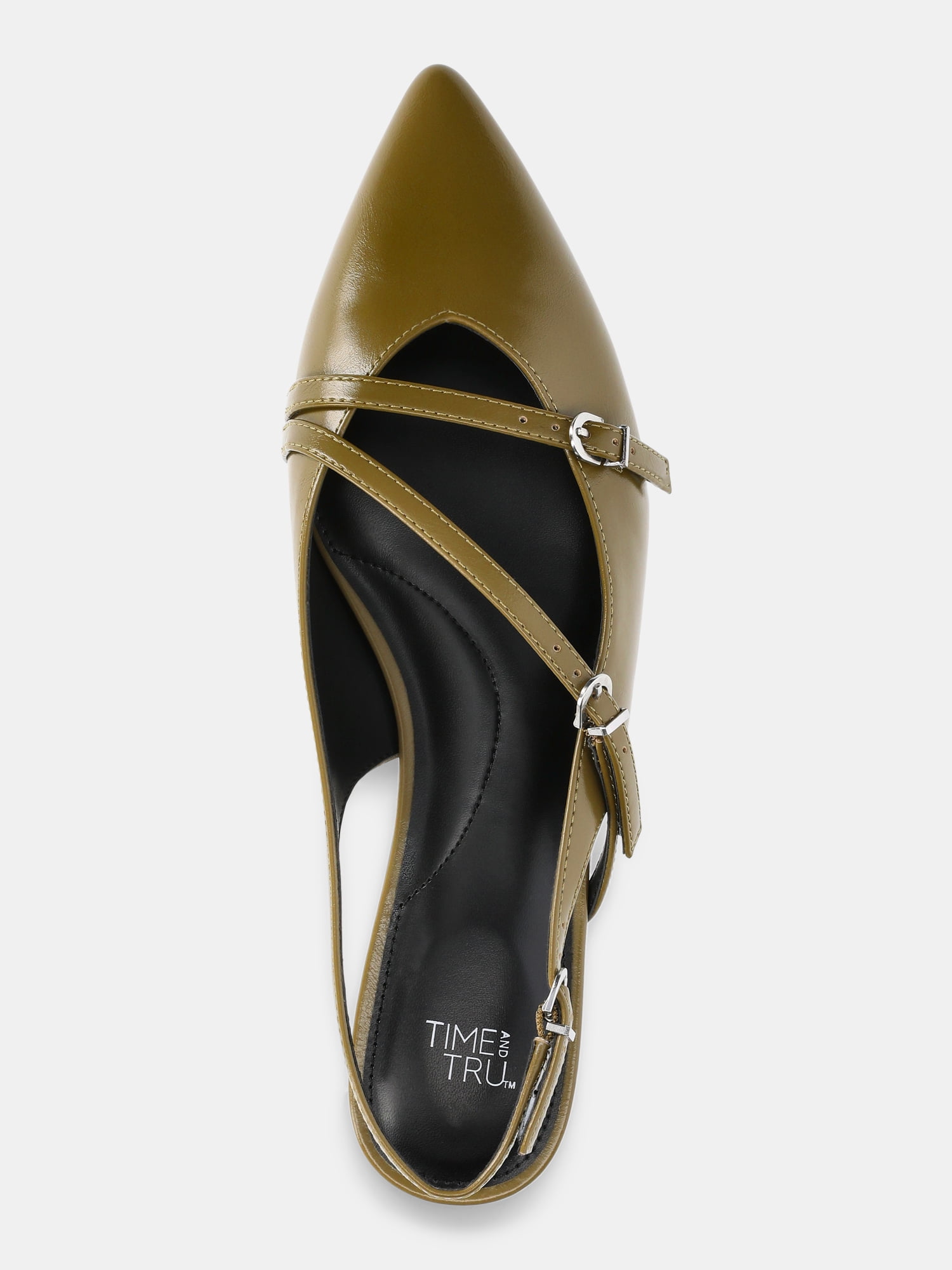 Time and Tru Women's Strappy Sling Back Flats