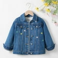 thumbnail image 2 of KAUOD Girls Jeans Jackets Cute Star Embroidery Buttons Front Denim Jackets Teen Kids Vintage Pockets Jeans Coats Clothes, 2 of 9