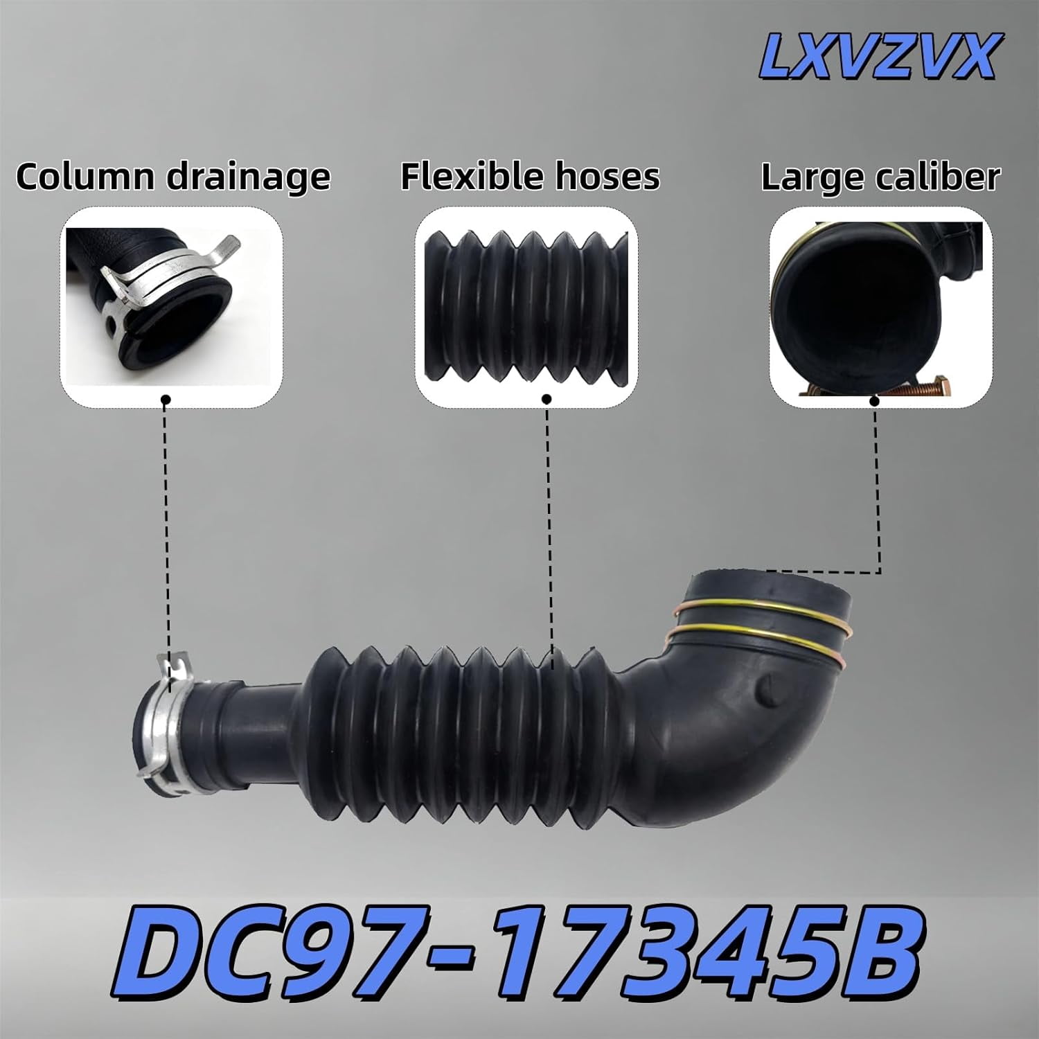 Washing machine drain hose - DC97-17345B for Samsung.Replace: AP6287099, DC97-17345A, PS12394402, DC67-00684A, PS12394402.