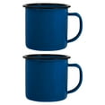 thumbnail image 1 of 2 Pcs Tasses à Lait en Fer Bleues Style Classique pour Usage Quotidien avec Poignée Antidérapante, 1 of 8