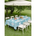 thumbnail image 4 of Outdoor Tablecloth with Umbrella Hole for Patio/Picnic/Party/Camping, Blue Starfish Coastal Waterproof Table Cloth Rectangle Table Cover Washable, Shell Conch Coral Nautical Summer (60"x 102"), 4 of 9