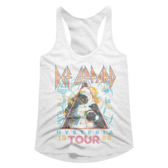 Def Leppard Hysteria88 White Junior Women's Racerback Tank Top T-Shirt