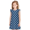 thumbnail image 1 of Fotbe Beautiful King Penguin Pattern Vestido de Dormir para Niñas de 3 a 10 Años, Mangas Cortas, Estilo Princesa, Pijama Camisón con Mangas Voladas-Medium, 1 of 6