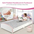 thumbnail image 3 of Costway Kids Upholstered Platform Bed Children Twin Size Wooden Bed Rainbow Pattern, 3 of 10