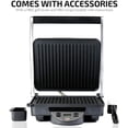 thumbnail image 4 of Ovente Electric Panini Press Grill 4 Slices Non Stick Coated Plates with Digital LCD Display for Temperature Settings, 30 Minute Timer with Auto Shut-Off, Cool Touch Handle, Silver (GP1000BR), 4 of 8