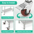 thumbnail image 4 of Stainless Steel Work Table, Food Prep Stainless Steel Table, Metal Table Cart Worktable with Caster Wheel, Commercial Workstation for Kitchen Restaurant Garage, Silver, 4 of 9