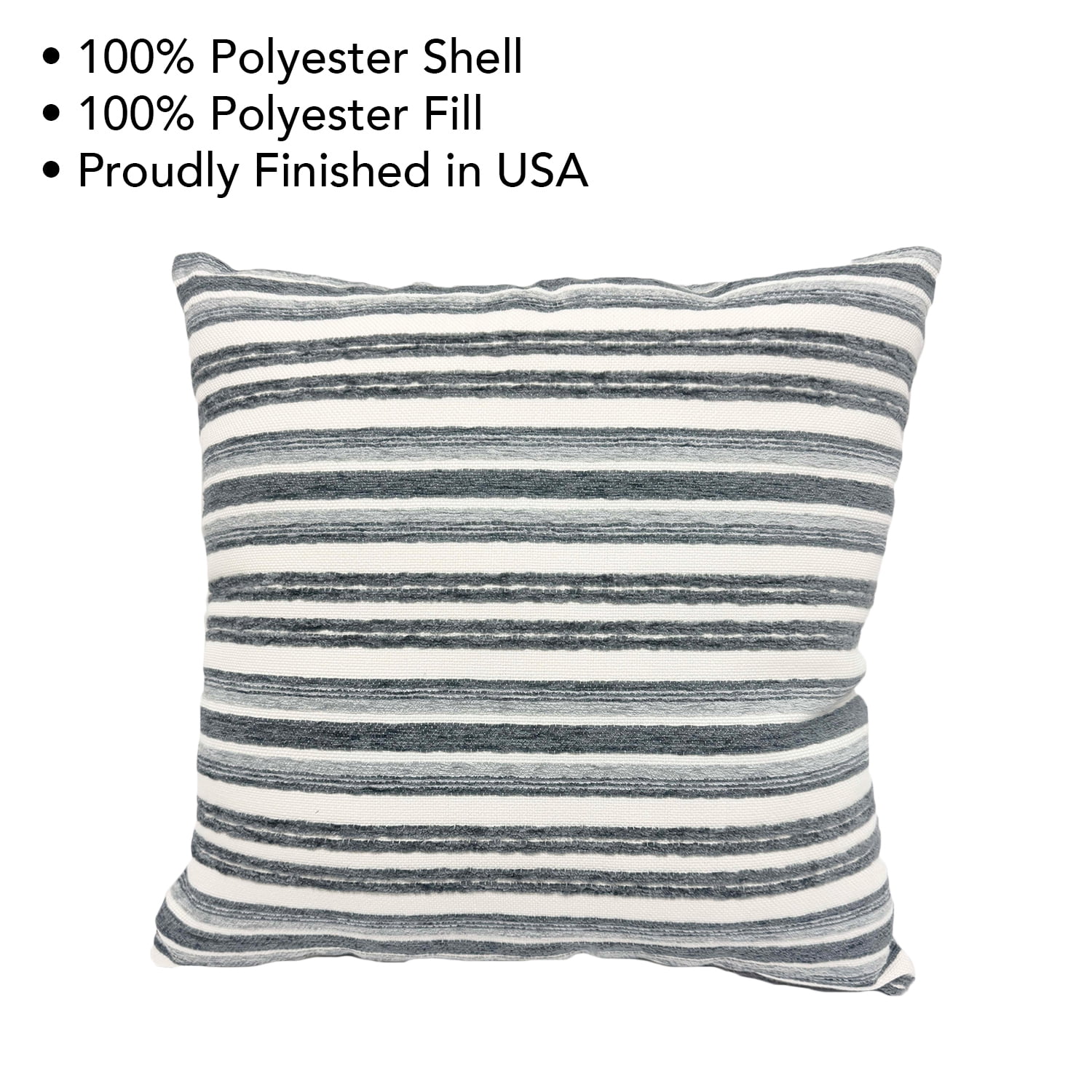 Mainstays 18" x 18" Woven Stripe Decorative Throw Pillow, Grey