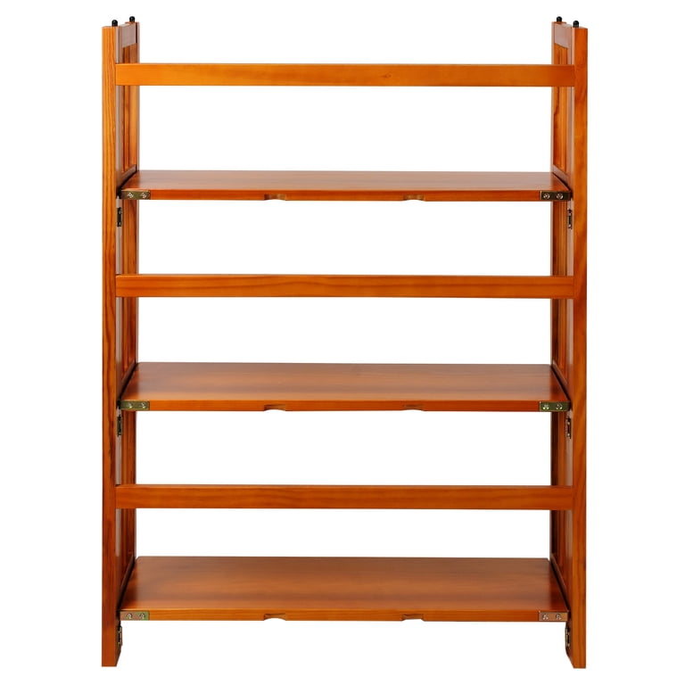 Casual Home 3-Shelf Folding Stackable Bookcase, Honey Oak photo 4