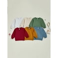 thumbnail image 3 of BemeyourBBs Boy Girl Sweatshirt Solid Color Long Sleeve Round Neck Pullover, 3 of 9