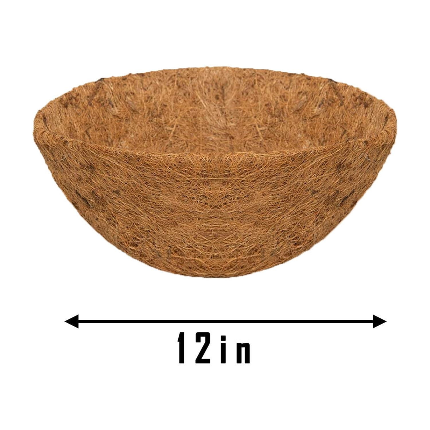 WNFJR 3 Pcs Hanging Basket Coconut Fiber Liners - Natural Planters for Flower Pots, Reusable Planter Inserts with Excellent Water Retention for Indoor Outdoor Gardening Decor
