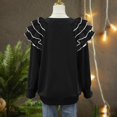 thumbnail image 6 of Breezora Unique Irregular Sleeve Oversized Sweatshirt Crewneck Pullover Womens Winter Casual Loose Fit Trendy Top XXL Size Black, 6 of 7