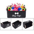 thumbnail image 4 of Contenedores de almacenamiento para juguetes para perros, con mango de madera, cesta de almacenamiento plegable para suministros para mascotas, cesta/contenedor de almacenamiento (gris oscur, 4 of 5