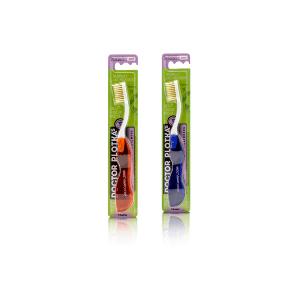 Mouthwatchers Travel Toothbrush - 2 Pcs (1 Blue 1 Red)