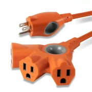 Philips EZGrip 25FT 16 AWG 3-Outlet Grounded Extension Cord, Orange, Indoor/Outdoor