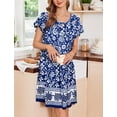thumbnail image 4 of Ekouaer 2 Pack House Dresses for Women with Pockets Short Sleeve Moomoo Nightgown Plus Size Mumu Dress Floral Lounge Dress, 4 of 6