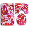 thumbnail image 1 of Juego de alfombras de baño ABPHQTO Estampados de labios rojos y rosados 3 piezas, 1 of 2