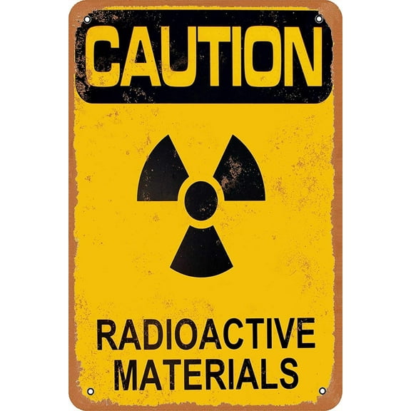Retro Decor Tin Signs,“Radioactive Materials Caution Sign”,for garage,bar,restaurant,living room,bedroom,kitchen,cafe,bar,8×12inch