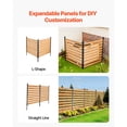 thumbnail image 3 of Wooden Privacy Fence 48 x 49 x 28 Inch 2 Panel Outdoor Air Conditioner Cover with Metal Stakes Steel Frame for Trash Can Pool Equipment Hiding Garden Patio Yard Decorative Privacy Screen, 3 of 8