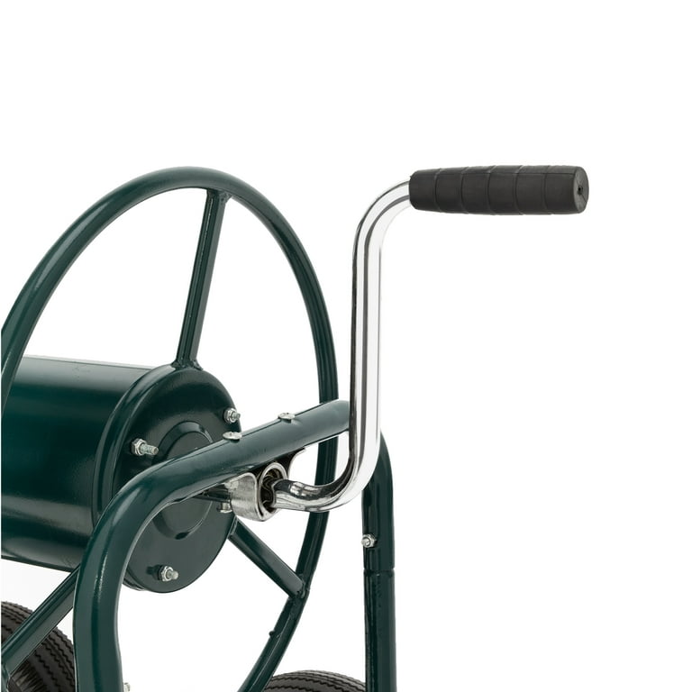 Industrial Hose Reel Cart, Heavy Duty Garden Cart Hose Reel with 4 Wheels,  Slide Hose Guide System, Holds 230 Ft of 5/8 Hose Capacity for Garden &  Yard 