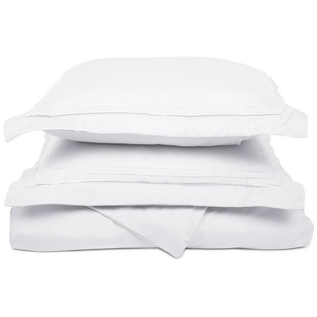 Superior Light Weight and Super Soft Brushed Microfiber, Wrinkle Resistant Duvet Cover with 3-Line Embroidered Pillow