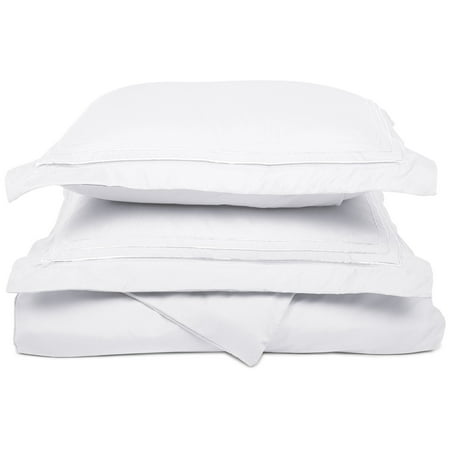 Superior Light Weight and Super Soft Brushed Microfiber, Wrinkle Resistant Duvet Cover with 3-Line Embroidered Pillow