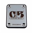 thumbnail image 2 of "Custom Built" Engraved Guitar Neck Plate - Standard 4 Bolt Style - Silver, Gold or Black, 2 of 4