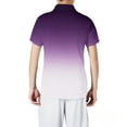 thumbnail image 4 of Mlqidk Men's Golf Polo Shirts Quick Dry Casual American Flag Polo Shirt Patriotic Stars and Stripes Tee Top Loose Fit Short Sleeve Collared Shirt Purple 2XL, 4 of 5