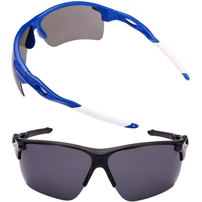 2 Pair of Extra Large Polarized Sport Wrap Sunglasses for Men with Big Heads